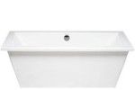 Modern Rectangle Freestanding Tub, Flat Rim, Center Side Drain