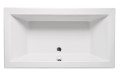 Top View, Rectangle Bathtub with Center - Side Drain, Two Backrests