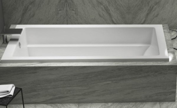 Zephyr Rectangle Bathtub with Modern Armrests