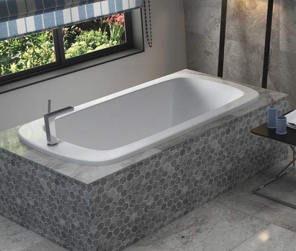 Ziva Oval Tub with Flat Rim, End Drain