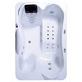 Rectangle Whirlpool Bath, 2 Bathing Areas, 2 Raised Backrests