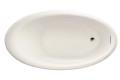Oval Tub with End Drain, Shown in Biscuit with Optional Linear Drain