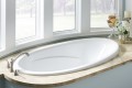 Marla Drop-in Bath in White, Armrests and Raised Backrest