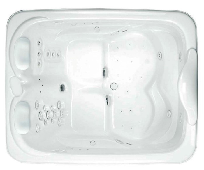 Large Rectangle Side-by-side Whirlpool for 2 with Seats