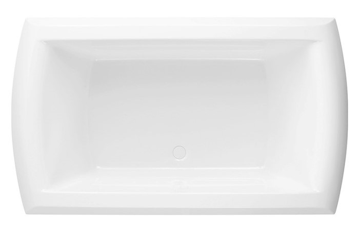 Rectangle Tub, Wide Curving Rim, Center Drain