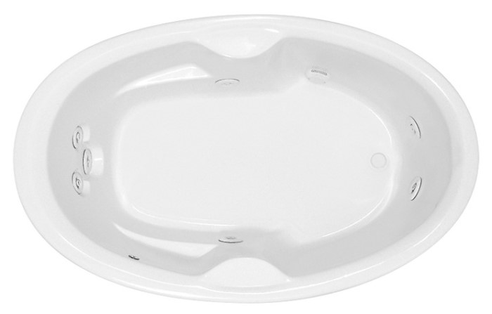 7 Jet Oval Whirlpool with Armrests, End Drain