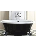 Oval Pedestal Bath, Black & White
