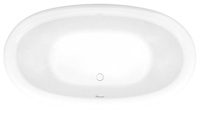 Oval, Center Drain Tub with Rolled Rim