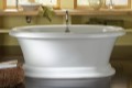 Oval Freestanding Tub with Rolled Rim and Pedestal