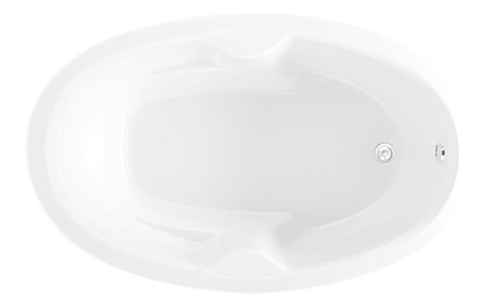 Oval Tub with Armrests, End Drain