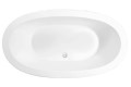 Top View, Modern Oval Tub with Center Side Drain, Wide Flat Rim