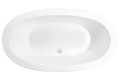 Modern Oval Tub with Center Side Drain, Wide Flat Rim