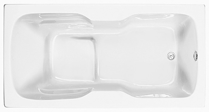 Rectangle Tub with Armrests, End Drain, Seat