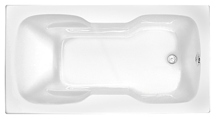 Rectangle Tub with Armrests, End Drain, Wide Deck in Center of Tub
