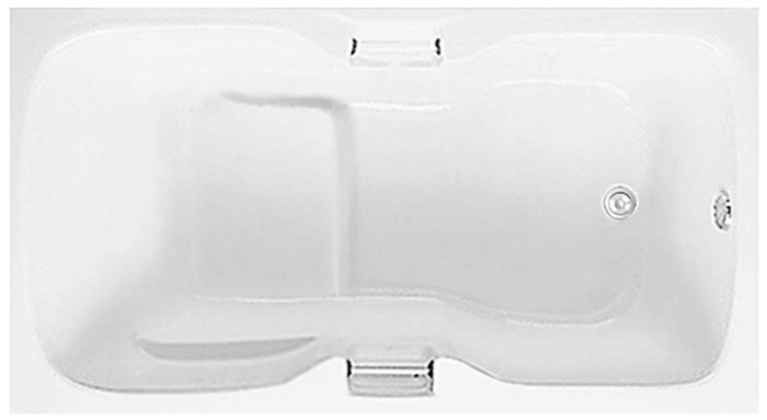 Rectangle Tub with Seat, Armrests, End Drain