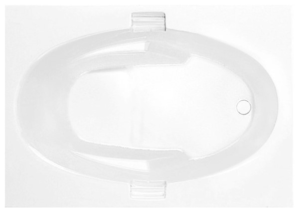 Rectangle Tub with Oval Bathing Well, Armrests, Grab Bars