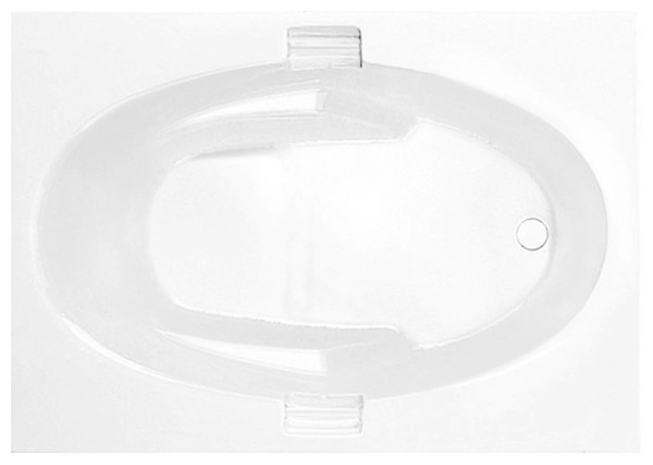 Rectangle Bath, Oval Interior, Armrests, Grab Bars