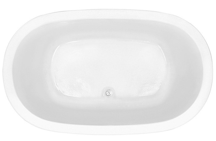 Large Oval Air Tub, Center Drain, Flat Rim