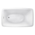 Rectangle Bathtub with Oval Bathing Area, Curving Sides, End Drain
