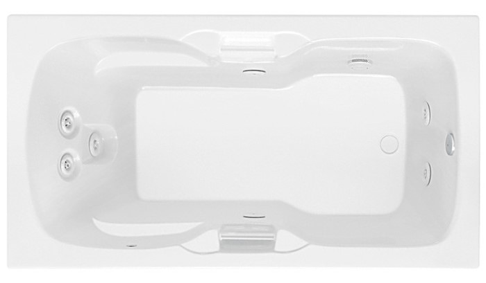 Rectangle Whirlpool with Built-in Grab Bars, Armrests