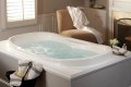 Universal Oval Installed, Oval Drop-in Tub with 2 Raised Backrests