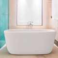 Oval Freestanding Bath, Angled Sides, Rolled Rim