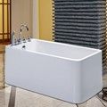 Rectangle Freestanding Bath, Faucet Deck, End Drain, Straight Sides