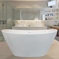 Modern Composite Slipper Tub With Center Drain, Glossy Finish