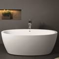 Oval Freestanding Bath, Curving Sides, Modern Flat Rim