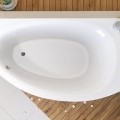 Left Corner Tub Top View, Oval Bathing Well