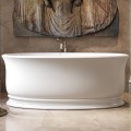 Oval Freestanding Bath, Curving Sides and Rim, Decorative Base