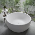 Top View, White Bath, Curving Rim, Slotted Overflow