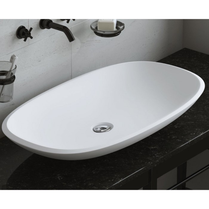 Aquatica Coletta™ Distant Blue-Wht Freestanding Solid Surface Bathtub