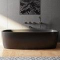 Oval Bath with Center Drain, Inside and Out Graphite Black