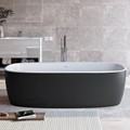 Oval Freestanding Bath, Curving Sides, Shown in Black and White