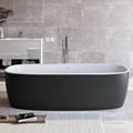 Oval Bath with Center Drain, Black Exterior, White Interior