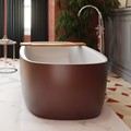 Oval Bath with Center Drain, Rusty Red Exterior, White Interior