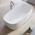 White, Short Oval Bath with Center Drain