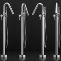 Freestanding Tub Filler, Round Styling, Chrome