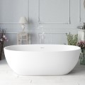 White Oval Bath with Curving Sides