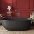 Matte Black Inside and Out, Oval Freestanding Bath