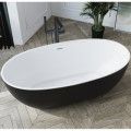 Oval Freestanding with Curving Sides, Black Skirt, White Interior