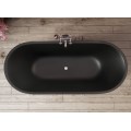 Top View Black Bath, Center Drain, Thin Rim