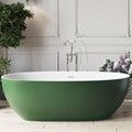 Oval Bath, Moss Green Skirt, White Rim and Interior