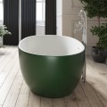 Side View Moss Green Skirted Bath, Curving Sides