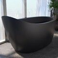 All Black Slipper Freestanding Bath with Raised Backrest