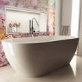 Oval Freestanding Bath with Center Drain & Wide, Flat Rim