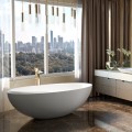 Oval Freestanding Bath with a Modern Rim Angle that Changes