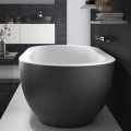 Oval Freestanding Bath, White Interior, Gunmetal Skirt