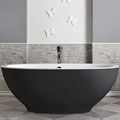 Oval Bathtub with White Rim and Interior, Black Skirt